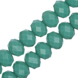 Crystal Lane Rondelle 6x8mm Vert Turquoise Opaque 58/Brin