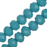 Crystal Lane Rondelle 6x8mm Bleu Turquoise Opaque 58/Brin