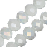 Crystal Lane Rondelle 8x10mm Blanc Opaque AB 46/Brin