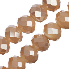 Crystal Lane Rondelle 8x10mm Tr Lt Champagne Luster 2x7" Strand