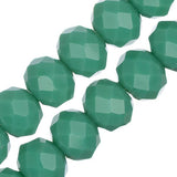 Crystal Lane Rondelle 8x10mm Opaque Turquoise Green 2x7" Strand