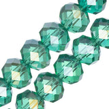 Crystal Lane Rondelle 8x10mm Vert Foncé Transparent AB 46/Brin