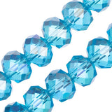 Crystal Lane Rondelle 8x10mm Bleu Transparent AB 46/Brin