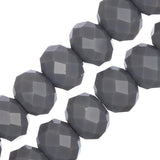 Crystal Lane Rondelle 8x10mm Opaque Grey 2x7" Strand