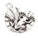 3/4" Grenouille Sur Un Nénuphar Métal Charm 5/pk