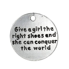 Give A Girl The Right Shoes Pendant 24mm 1/pk