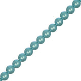 Czech Glass Pearls 6mm Iridescent Turquoise Green 30/Strand