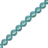 Czech Glass Pearls 8mm Iridescent Turquoise Green 23/Strand