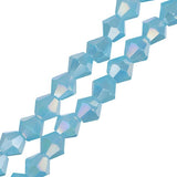 Crystal Lane Bicone 4mm Opaque Blue AB 2x7" Strand