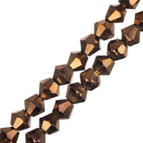 Crystal Lane Bicone 4mm Opaque Copper Iris 2x7" Strand