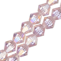 Crystal Lane Bicone 6mm Transparent Pink 2x7" Strand