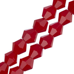 Crystal Lane Bicone 6mm Opaque Red 2x7" Strand