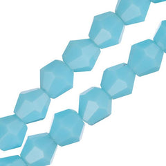 Crystal Lane Bicone 6mm Opaque Blue 2x7" Strand