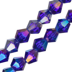 Crystal Lane Bicone 6mm Transparent Sapphire AB 2x7" Strand
