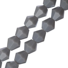 Crystal Lane Bicone 6mm Opaque Grey 2x7" Strand