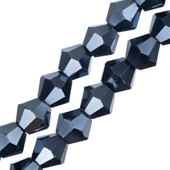 Crystal Lane Bicone 6mm Op Gunmetal Luster 2x7" Strand