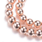 Hematite Rose Gold Plated Beads 8mm Round (Synthetic) 15-16" Strand