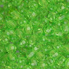 4mm Plastic Facetted Beads 1350/pk - Lime