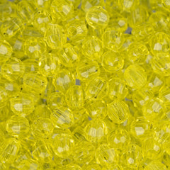4mm Plastic Facetted Beads 1350/pk - Pale Yellow