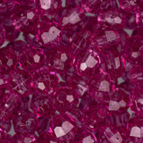 Faceted Plastic Beads 6mm Transparent Fuchsia 1080/pk