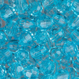 Faceted Plastic Beads 6mm Transparent Light Turquoise 1080/pk