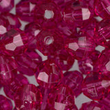 Faceted Plastic Beads 8mm Transparent Fuchsia 900/pk