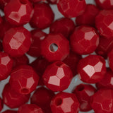 Perles à facettes en plastique de 8 mm 900/pqt - Rouge opaque