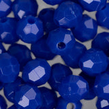 Perles à facettes en plastique de 8 mm 900/pqt - Bleu royal opaque