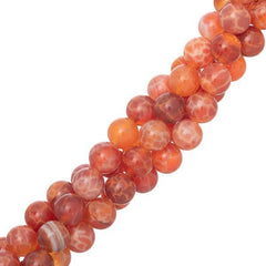 10mm Agate Fire (Natural) Beads 15-16" Strand