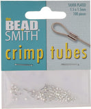 Tubes à sertir de 1,5 mm, plaque d'argent, 100/pqt