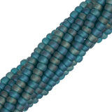 Perles de rocaille tchèques 11/0 #34962 Transparent Teal Matte AB 6 Strand Hank