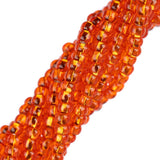 Perles de rocaille tchèques 11/0 #34983 Orange doublée d'argent 6 brins Hank
