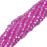 Perles de rocaille tchèques 11/0 #34997 Fuchsia foncé doublé d'argent 6 brins Hank
