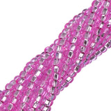 Perles de rocaille tchèques 11/0 #34999 Silver Lined Dark Rose 6 Strand Hank