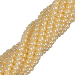 11/0 Czech Seed Beads #35018 Opaque Pearl Ivory 6 Strand Hank