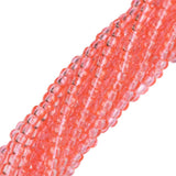 Perles de rocaille tchèques 11/0 #400010 teintées en rose foncé transparent 6 brins Hank