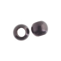 12x9.8mm Black Round Wood Beads 25/pk