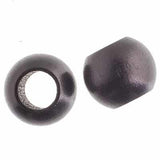 20x16mm Perles de Bois Rondes Noires 5/pk