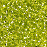 Perles de rocaille Toho 11/0 # 24 vert citron doublé d'argent flacon de 8 à 9 g