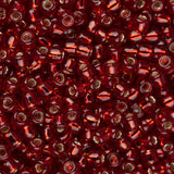 Perles de rocaille Toho 11/0 # 25D grenat doublé d'argent flacon de 8 à 9 g