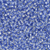 Perles de rocaille Toho 15/0 #33 saphir clair doublé d'argent flacon de 8-9g