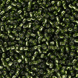 Perles de rocaille Toho 15/0 # 37 Olivine doublée d'argent Flacon de 8 à 9 g