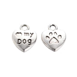 I ♥ My Dog Heart Metal Charm 5/pk