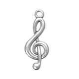 Treble Clef Metal Pendant 26x10mm 5/pk