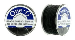 Black One-G Beading Thread 50yd.