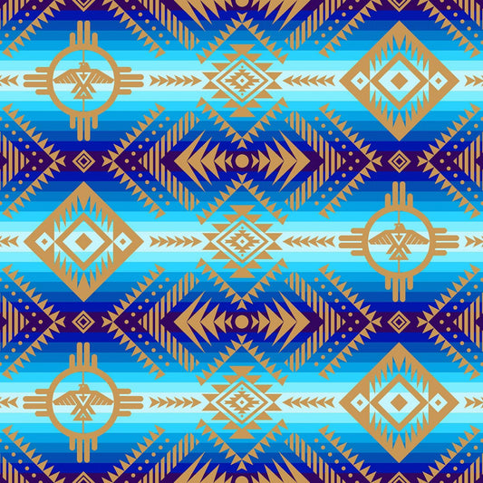 Cotton Fabric Thunderbird #647 Blue - Half Yard