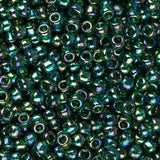 11/0 perles de rocaille Toho # 179 transparent arc-en-ciel vert émeraude flacon de 8-9 g