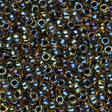 11/0 Toho Rocailles #244 Jet Lined Rainbow Light Topaz Flacon de 8-9g