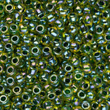 Perles de rocaille Toho 11/0 #1829 Jonquille arc-en-ciel bordée de vert forêt Flacon de 8 à 9 g