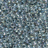 Perles de rocaille Toho 11/0 # 773 Flacon de cristal arc-en-ciel doublé bleu Montana 8-9g